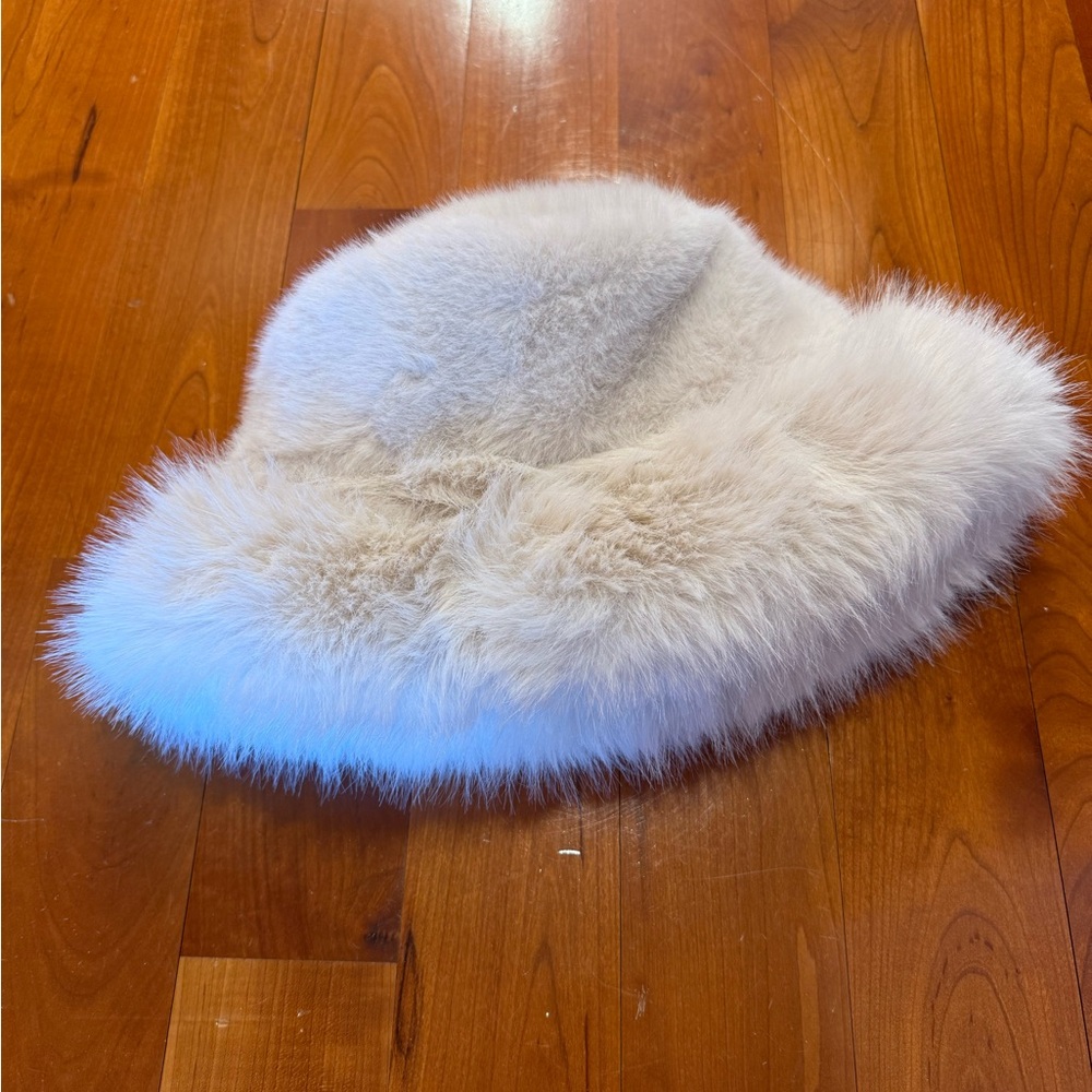 White Fox Boutique Cream Fuzzy Hat